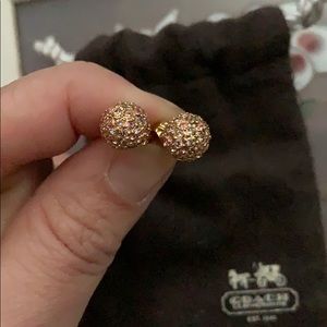 Coach round crystal earrings